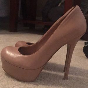 Slightly blush nude platform heels